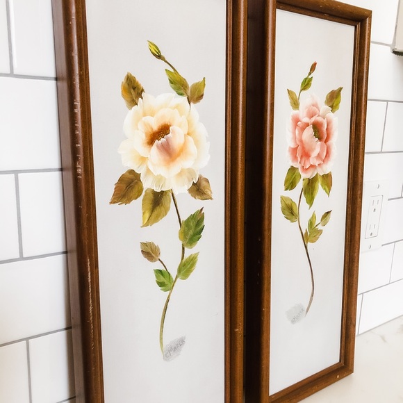 Vintage flower paintings - Picture 2 of 2